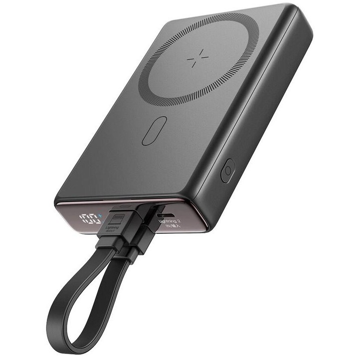 Joyroom JR-PBM01 MagSafe Powebank USB-A + Type-C / 10000mAh 20W - Fekete (JR-PBM01 BL)