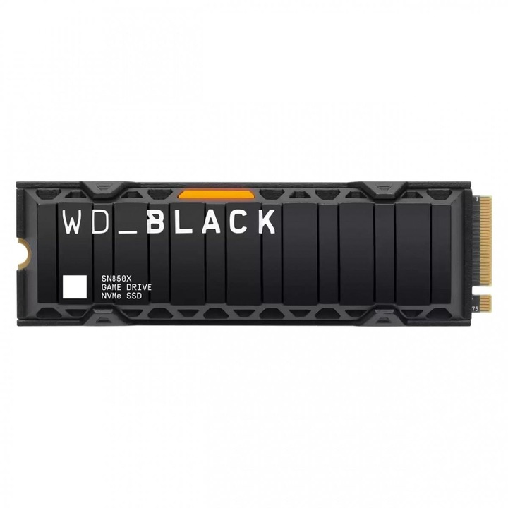 SSD Western Digital SN850X, 1TB NVMe M.2 PCIe, radiátor, 7300Mb/s, fekete