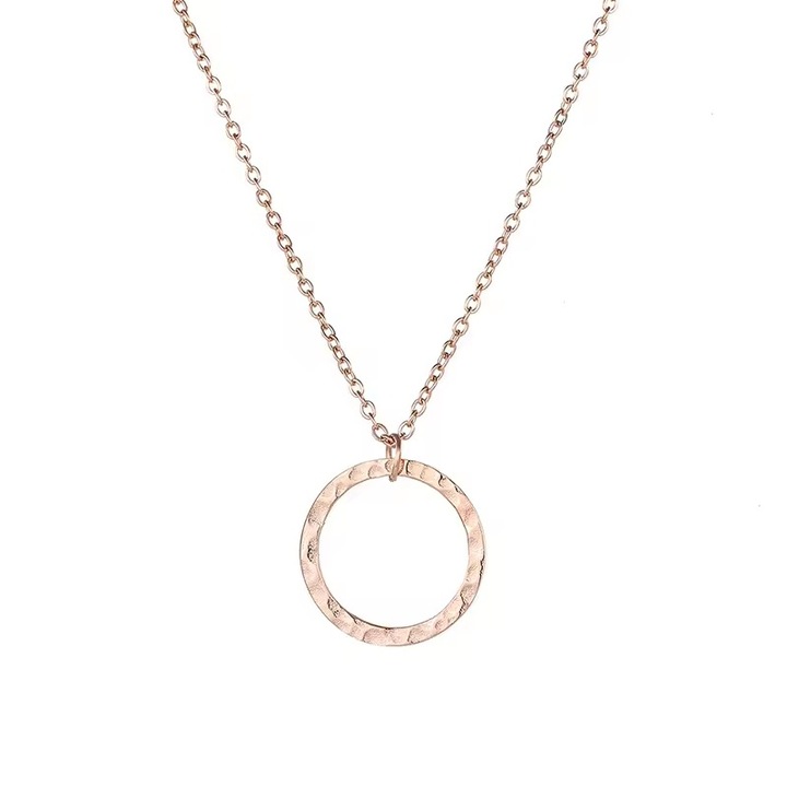 Colier dama auriu placat cu aur roz de 14 k si pandativ cerc COL109
