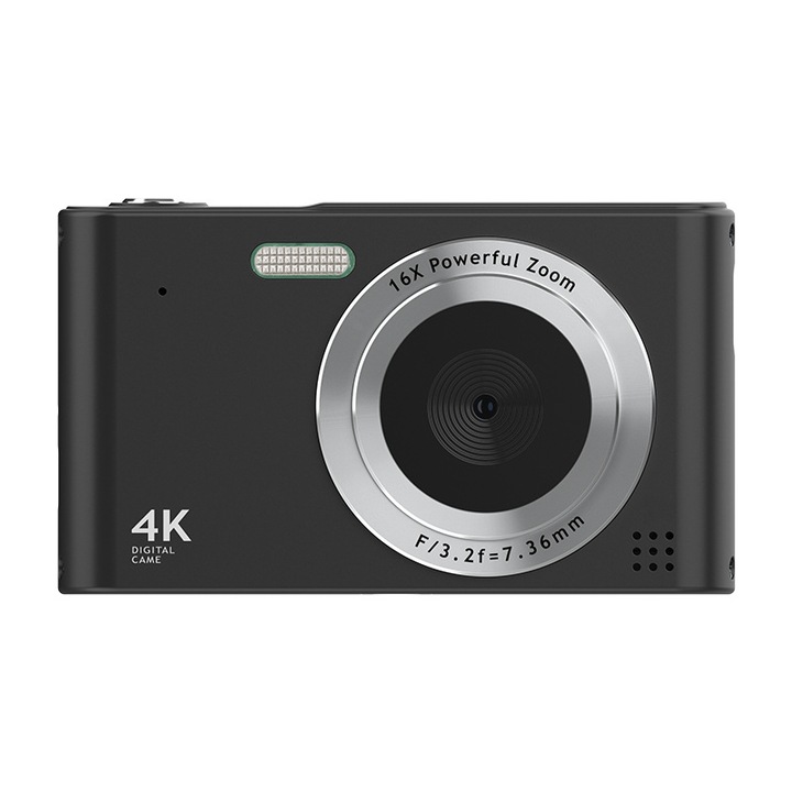 Shaoke, Digitális fényképezőgép 32G memóriakártyával, Android adapter, USB kártyaolvasó, 2,4 hüvelykes képernyő, 16x zoom, vaku, elektronikus stabilizátor, kompakt és kényelmes, fekete