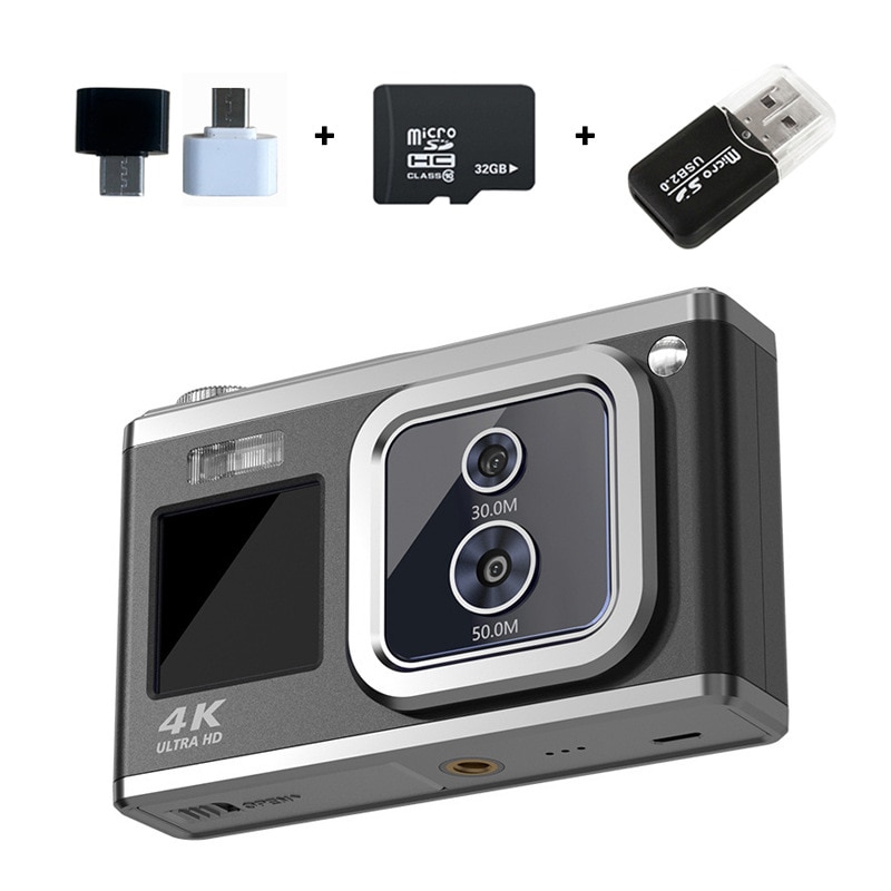 Fotocamera Digitale DEATTI 4K 64MP Con Zoom 18x - Compatta Per Vlog, Selfie E Video, Include Scheda 64GB E 2 Batterie