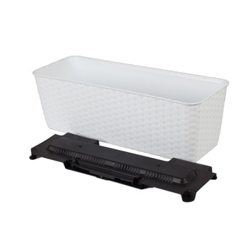 Jardiniera Natural Rattan Stefanplast, 50 cm, Alb Jardiniera Natural Rattan Stefanplast, 50 cm, Alb