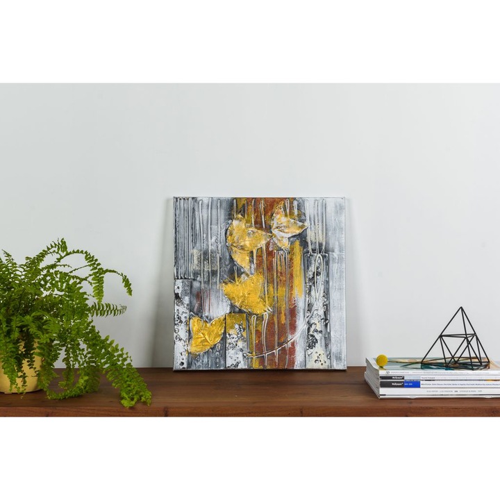 Tablou pictat manual Ceata, 40 x 40 cm
