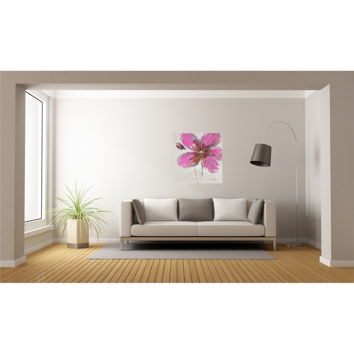 Tablou pictat manual Flirt, Mendola Interior, 40 x 40 cm