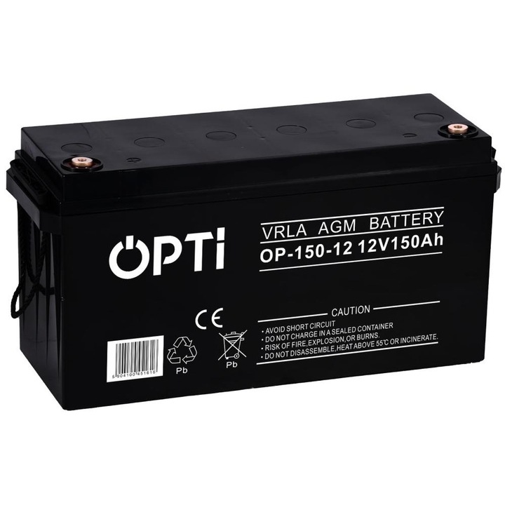 Acumulator UPS OPTI, 150Ah, 12V, Bolt M8, 41kg