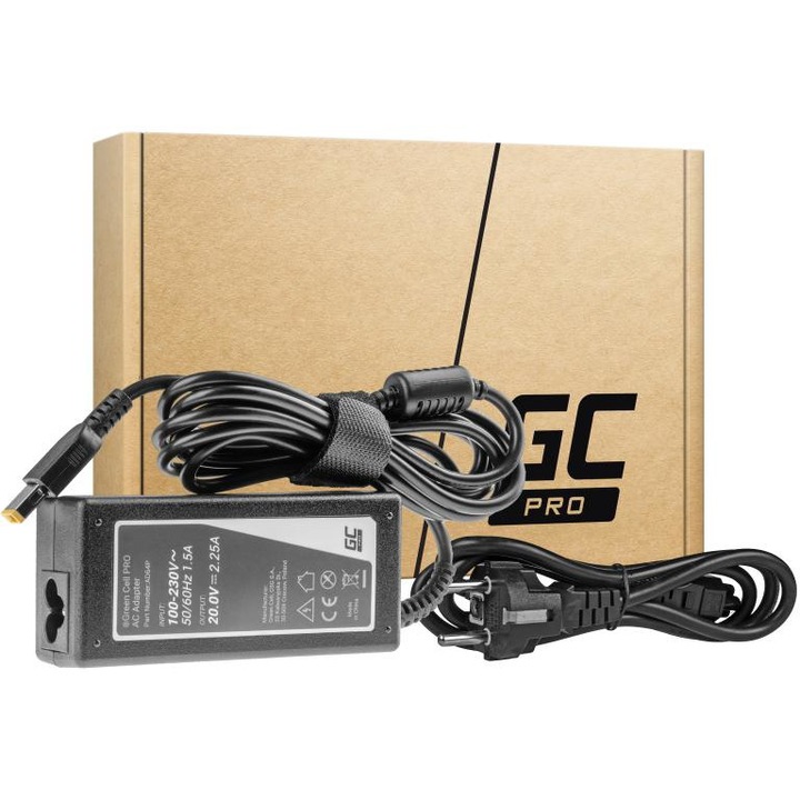 Laptop töltő Green Cell PRO AD64P, 20V, 2,25A, 45W, Slim Type