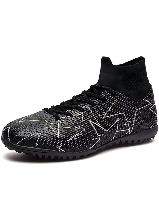 Ghete de fotbal MBrands cu glezniera 7.4 pentru teren sintetic, Negru