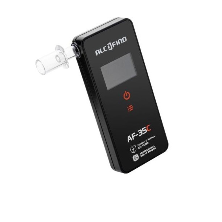 Тестер за алкохол AlcoFind AF-35C, памет 10 измервания, електрохимичен, 0.00-5.00‰, черен