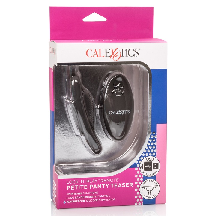 Vibrátor, CalExotics, REMOTE PETITE PANTY TEASER, orvosi szilikon, vezeték nélküli vezérlés, fekete