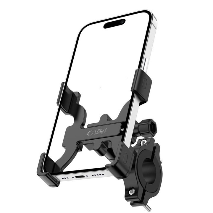 Tech-Protect univerzális kerékpárra / motorkerékpárra szerelhető fém telefontartó - Tech-Protect V3 Universal Bike Mount - fekete