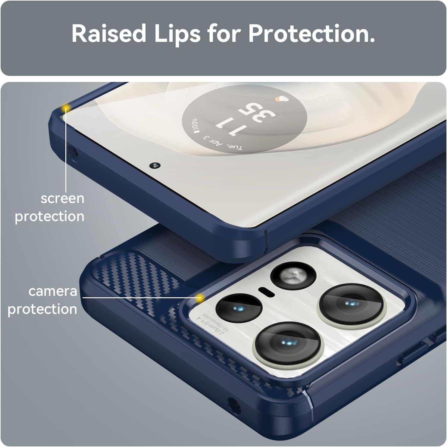 Husa pentru Motorola Edge 50 Pro Carbon Liquid Silicone navy blue