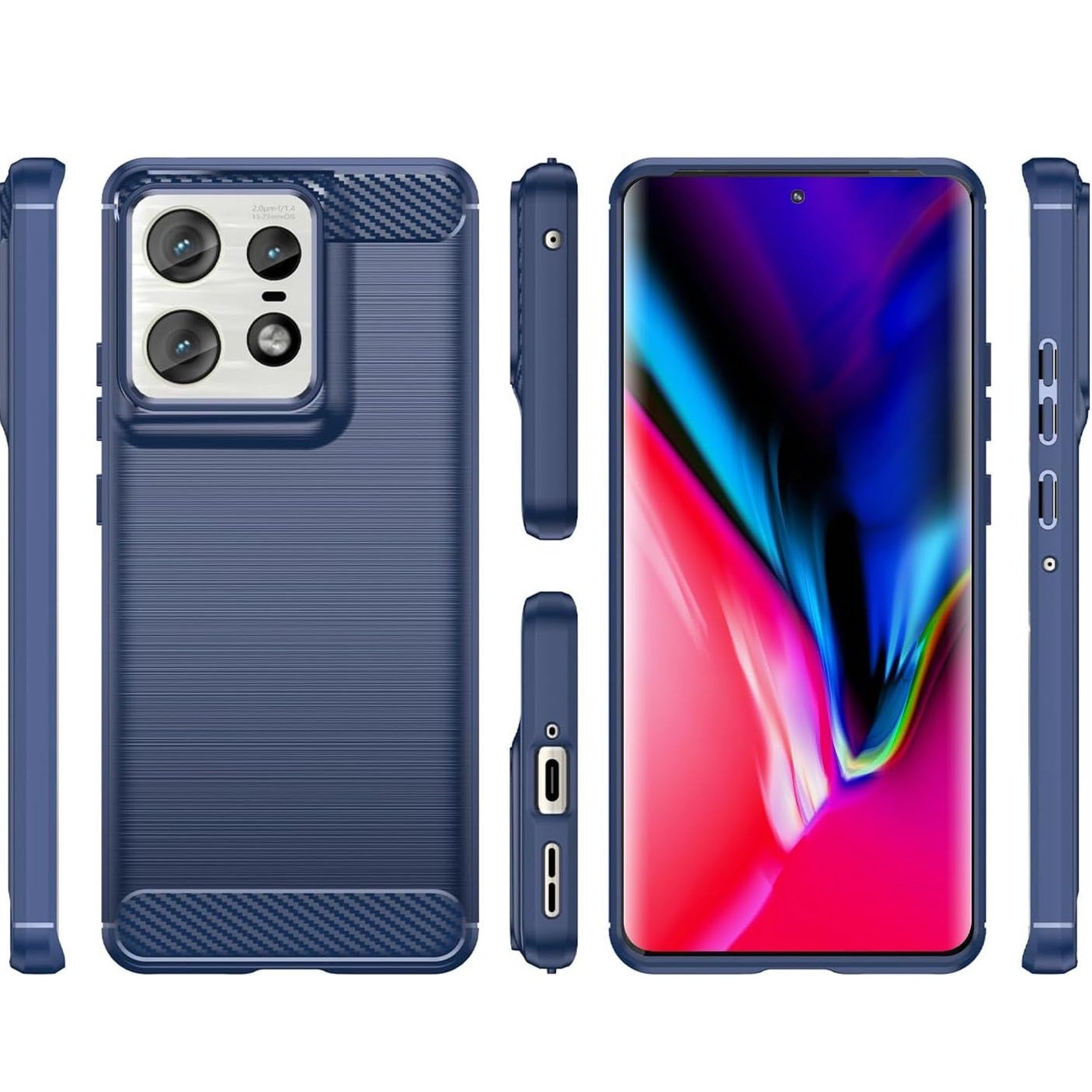 Husa pentru Motorola Edge 50 Pro Carbon Liquid Silicone navy blue