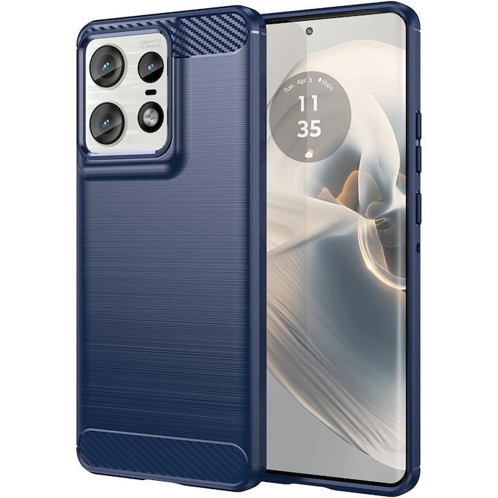 Husa pentru Motorola Edge 50 Pro Carbon Liquid Silicone navy blue