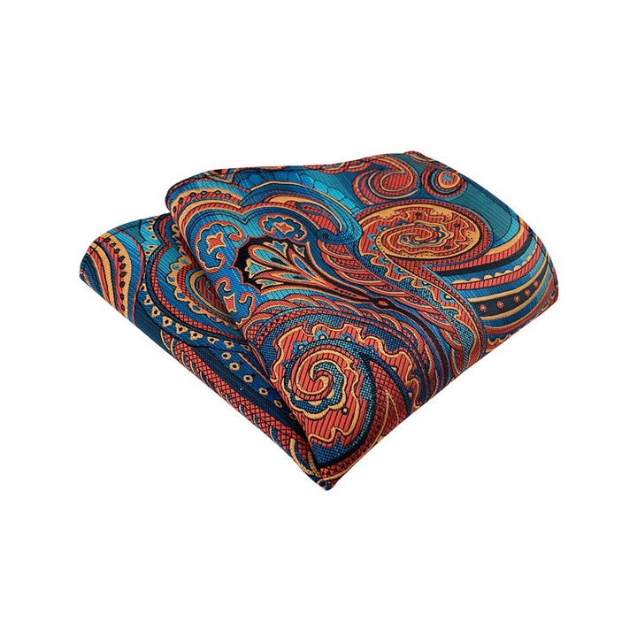 Tovbmup квадратна носна кърпа, коприна, многоцветна, 13x13см