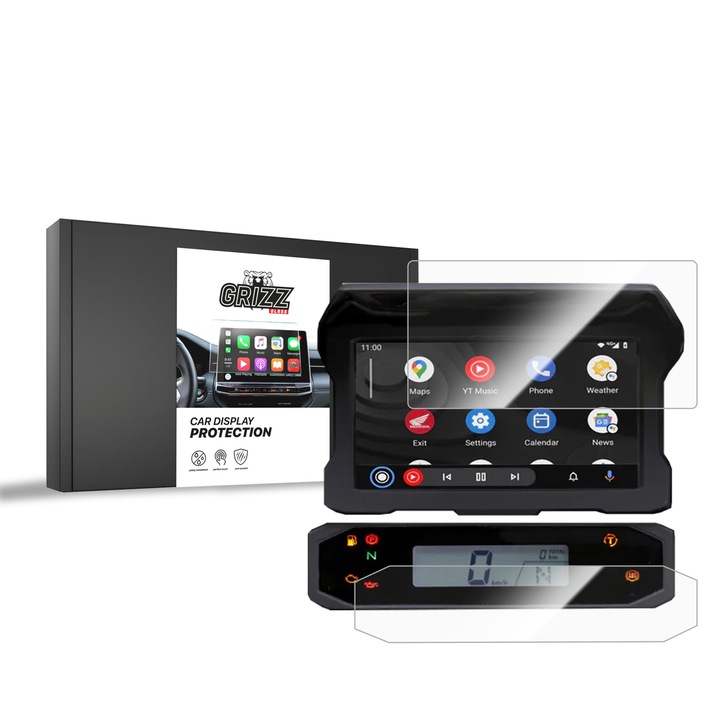 Folie ceramica Grizz Glass pentru Honda CRF1100L Africa Twin Adventure Sports ES, set 2 bucati, transparenta, 5"