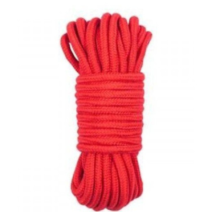 Funie de bondage Toyz4Lovers, 5m, bumbac, rosu