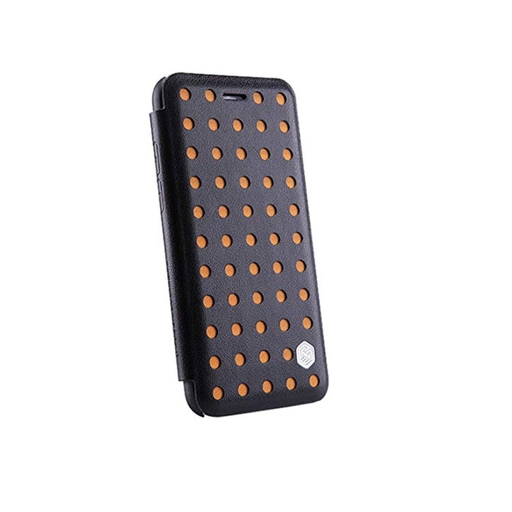 Borító iPhone 6 / 6s Nillkin pop bőrtokhoz, fekete/narancssárga