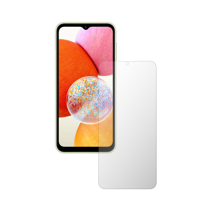 Комплект от 2X iSkinz протектор за екран за Samsung Galaxy A14, A14 5G - подходящ за калъф, невидим Skinz HD, ултра-прозрачен силикон с пълно покритие, залепващ и гъвкав