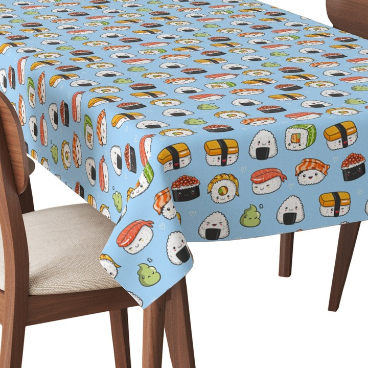 Abrosz, Kawaii-Sushi 2, Poliészter, Téglalap, Méret: 140 cm x 220 cm, TDX542/220