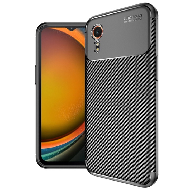 UIQ въглероден защитен калъф за телефон за Samsung Galaxy Xcover7, прецизни изрези, против пръстови отпечатъци, против надраскване, ултра тънък, черен