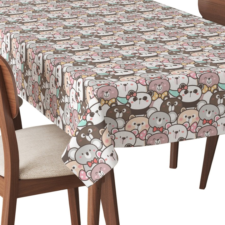 Abrosz, Koala és panda - kawaii, poliészter, téglalap, méret: 140 cm x 300 cm, TDX561/300