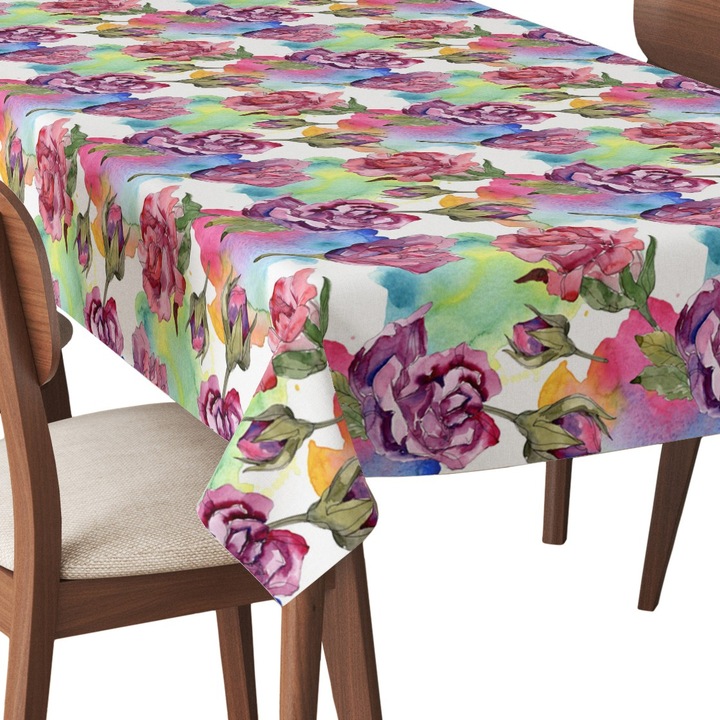 Abrosz, akvarell virágok 3, Poliészter, Téglalap, Méret: 140 cm x 350 cm, TDX568/350