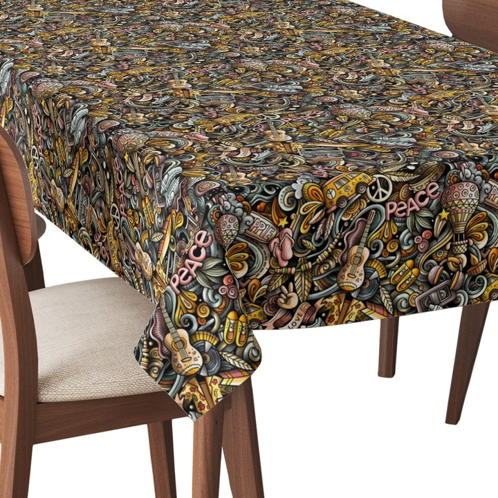 Abrosz, Hippi kiegészítők, Poliészter, Téglalap, Méret: 140 cm x 240 cm, TDX589/240