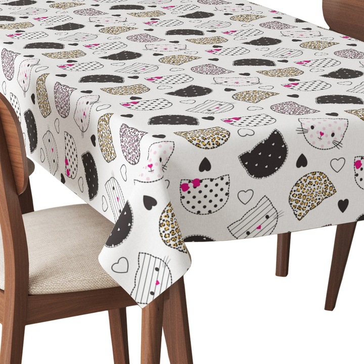 Abrosz, Mintás macskafej, Poliészter, Téglalap, Méret: 140 cm x 300 cm, TDX596/300