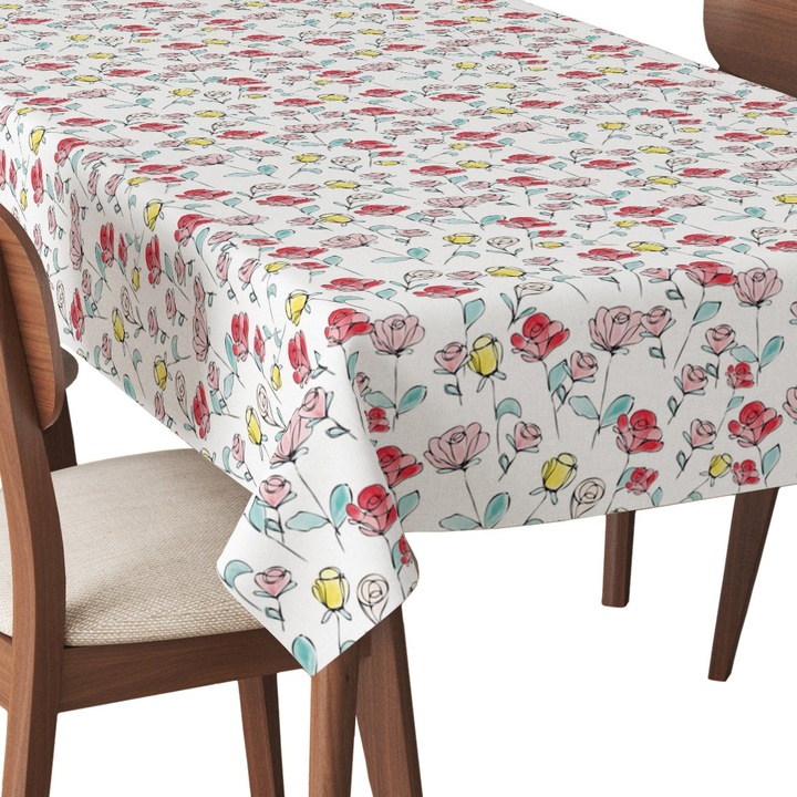 Abrosz, festett virágok 10, Poliészter, Téglalap, Méret: 140 cm x 110 cm, TDX628/110
