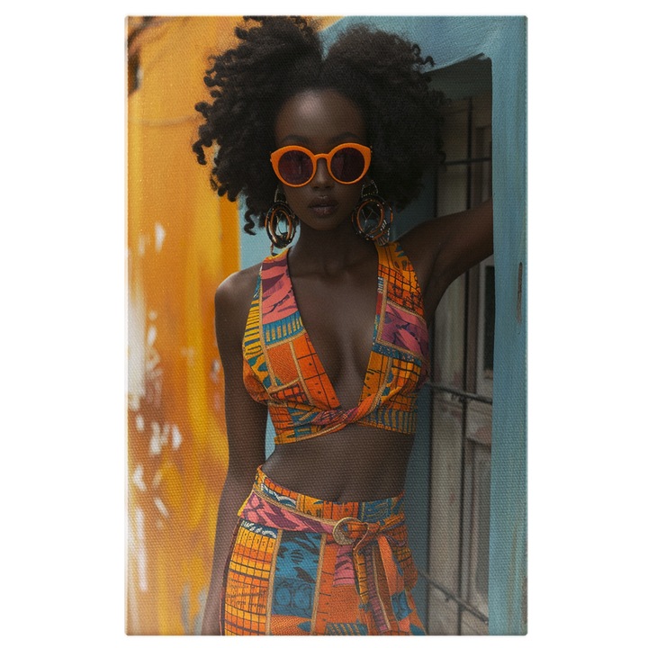 Tablou Canvas Jesica Tipa de Culoare Careia Ii Plac Culorile ce Ii Pun in Evidenta Nuanta Pielii, Pictura Digitala 100x70CM