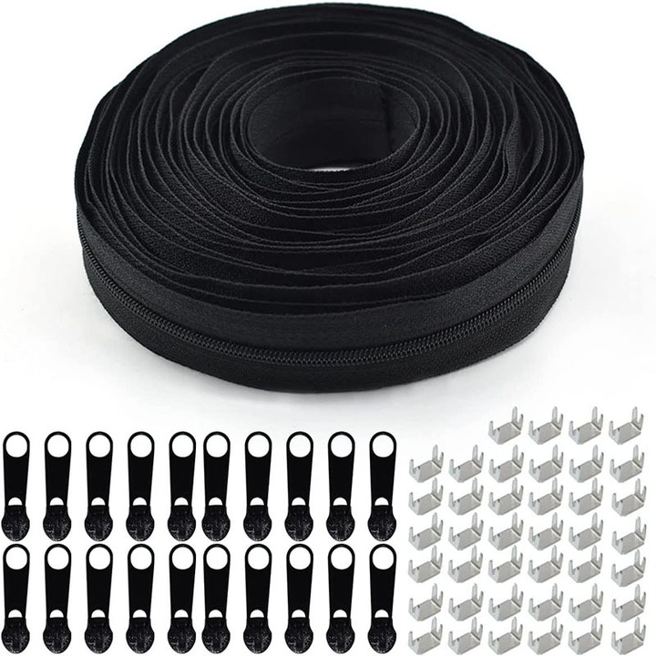 Set de Nylon Fitted Zip Roll Kit de cusut de cusut, cusut DIY si croitorie, cu fermoar glisant Zip Stopper