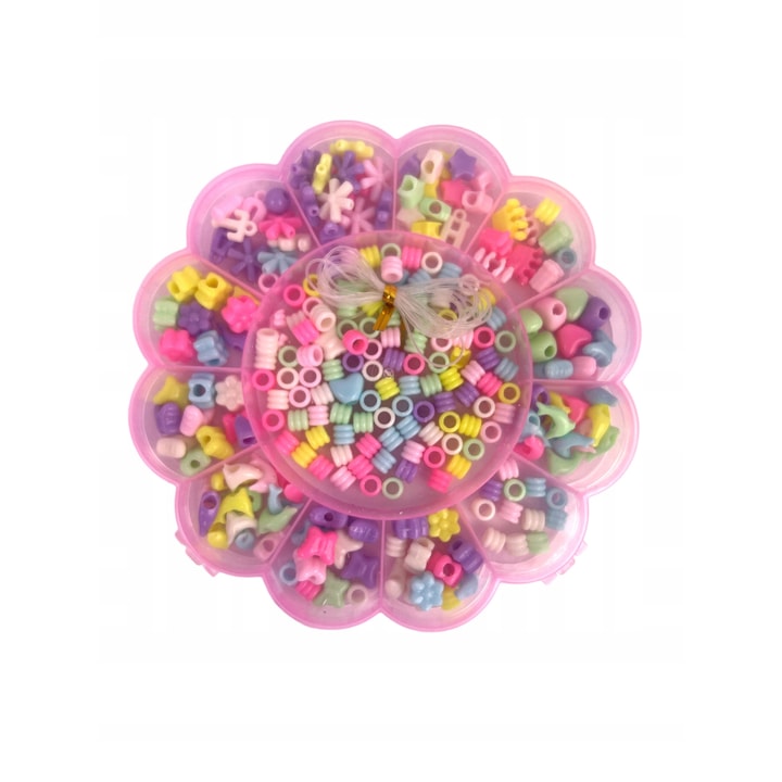 Set margele pentru crearea bratarilor, Multicolor, 6 ani +