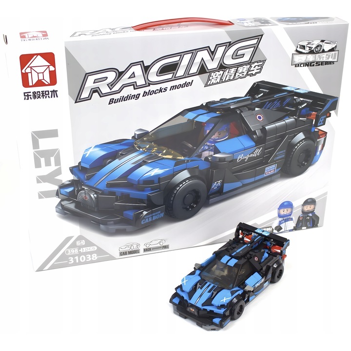 Конструктор, Bugatti Racing, 398 части, многоцветен, CE сертификат