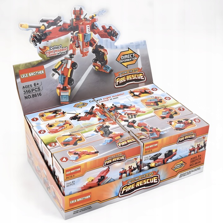 Комплект от 8 строителни коли Lele Brother, многоцветни, детски, CE сертификат