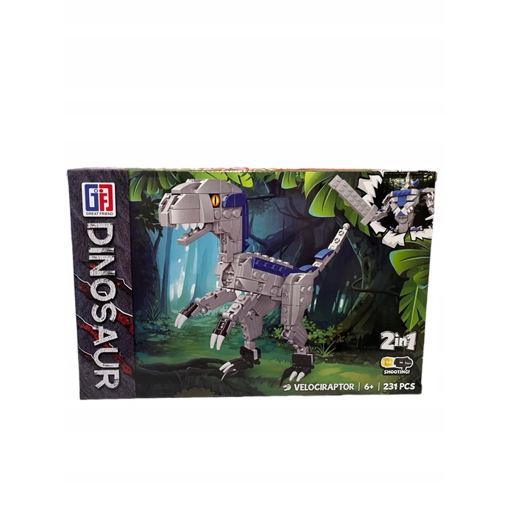 Конструктор 2 в 1, Страхотен приятел, Динозавър, 231 части, многоцветен