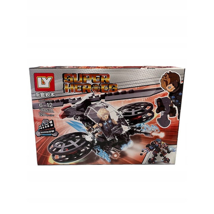 LY Super Heroes Építőkészlet, Marvel stílusú figurák, 120 színes darab, sokszínű, tartós műanyag