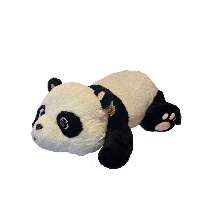 Jucarie de plus Panda, gri si alb, 30x70cm, bumbac