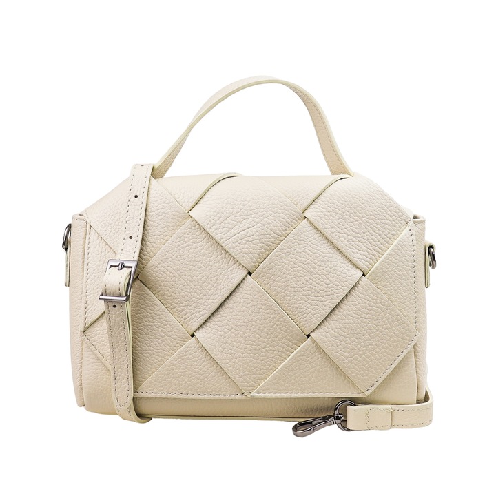 Női táska, Moranti, natúr bőr, krém