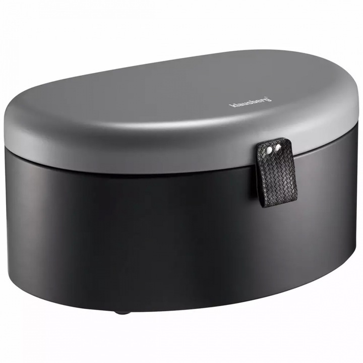 Élelmiszeres doboz kenyérhez, Klausberg, 36x24x18,5cm, fekete szürke fedéllel