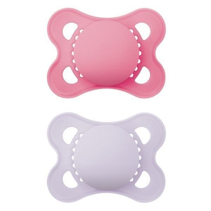 Set 2 suzete ortodontice, Mam Baby, silicon, mov/roz