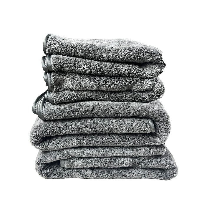 Set lavete auto din fibra compozita, gri, 75x40cm+150x75cm