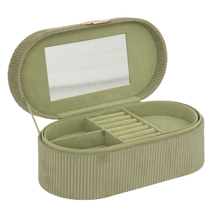 Cutie pentru bijuterii, Atmosphera Createur d'interieur, verde, compartimentata