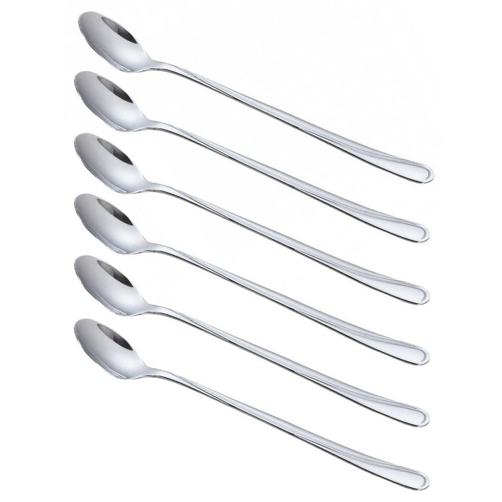 Koktél kanalak KINGHOFF KH-1446, 6-os készlet, 20 cm, rozsdamentes acél