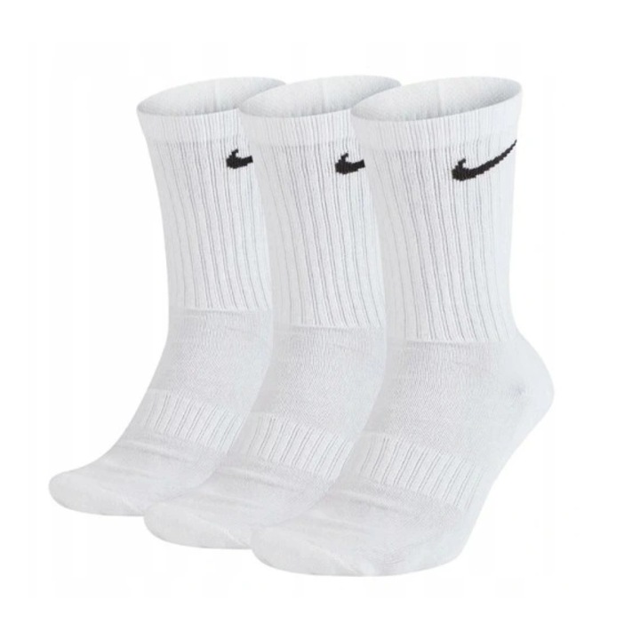 Комплект от 3 чифта чорапи Nike Cushioned Crew, памук, черни, Бял
