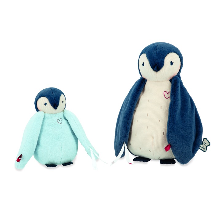 Set 2 jucarii de plus Kaloo - Pinguini, albastru, 15 cm/25 cm
