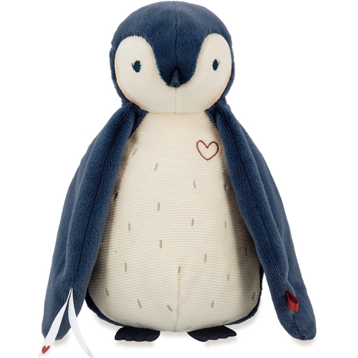 Jucarie de plus Kaloo - Pinguin, cu sunete, albastru, 25 cm