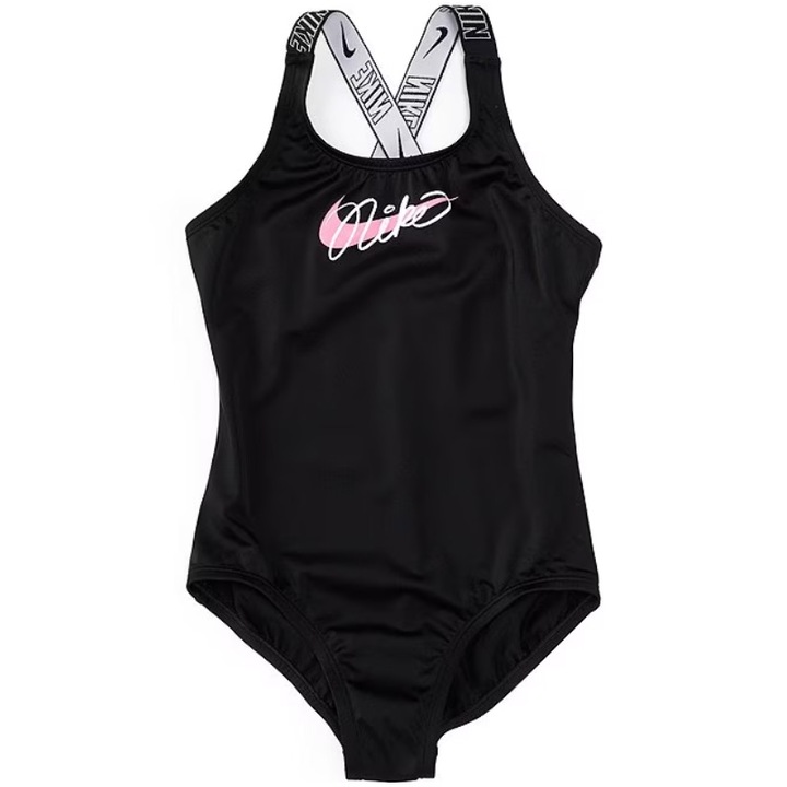 Детски бански Nike Logo Tape Crossback, Размер XS, Черен