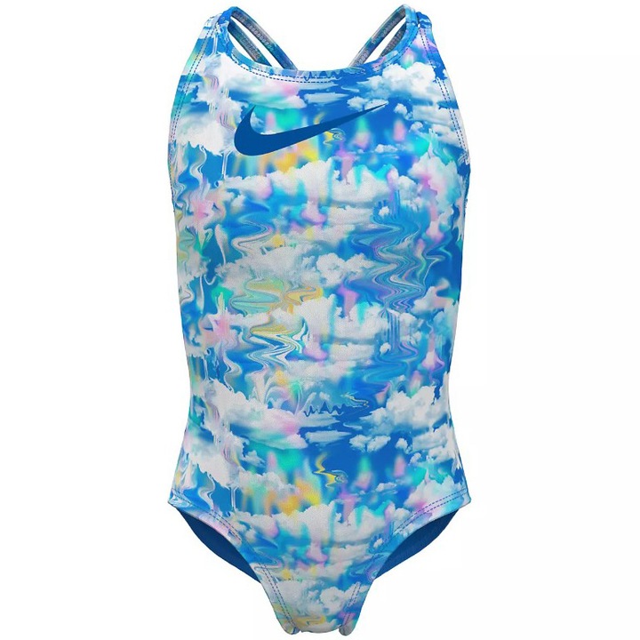 Детски бански Nike Dream Clouds Spiderback, Размер L, Син