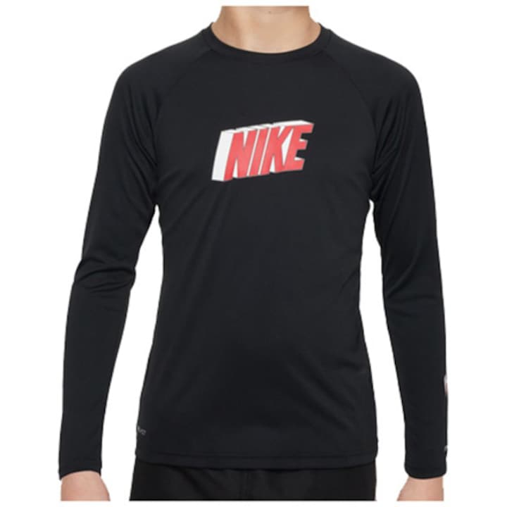 Детско горнище за плуване с UV защита UPF 40+ Nike 3D Combo Long Sleeve Hydroguard, Размер XL, Черен