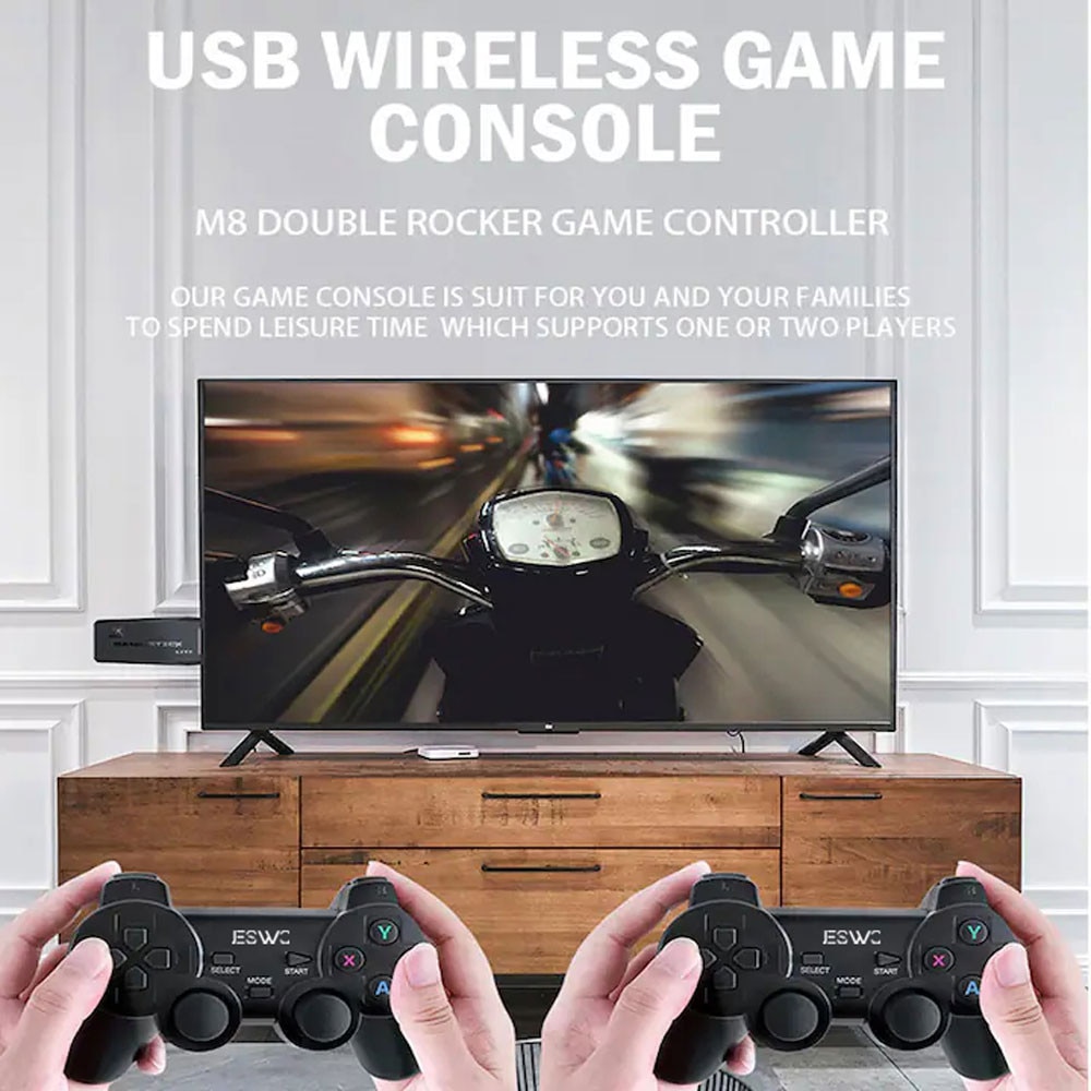 Consola Retro, JESWO, 25000+ jocuri, 4K HDMI, 2 controlere wireless 2.4G, Negru, 64GB